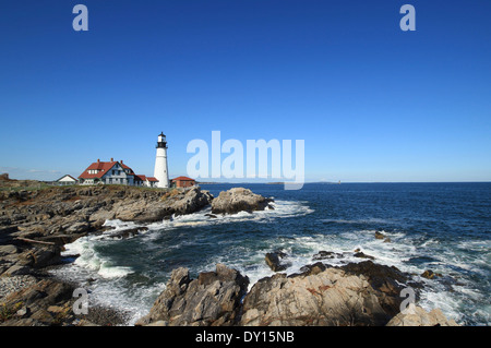 Nubble Leuchtturm, Cape Neddick Lighthouse, York, ME 03909, Vereinigte Staaten Stockfoto
