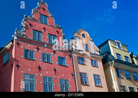 Stortorget Zentralplatz Gamla Stan Stockholm Schweden Stockfoto