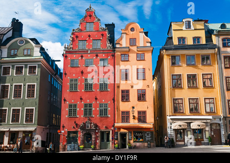 Stortorget Zentralplatz Gamla Stan Stockholm Schweden Stockfoto