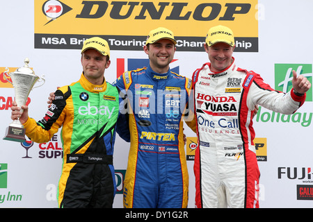 Podium - Turkington, Jordanien und Shedden Stockfoto