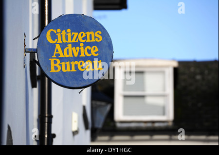 Bürgerinnen und Bürger Advice Bureau Büro Schild, England, UK Stockfoto