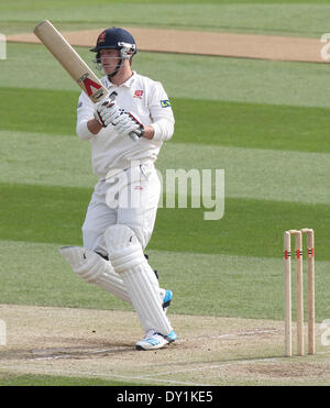 Chelmsford, Großbritannien. 3. April 2014. Tom Westley in Aktion während des Essex und Kent Pre-Season Friendly Matches von The Essex County Ground, Chelmsford Credit zu zucken: Action Plus Sport/Alamy Live News Stockfoto