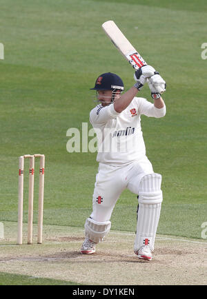 Chelmsford, Großbritannien. 3. April 2014. Jaik Mickleburgh in Aktion während des Essex und Kent Pre-Season Friendly Matches von The Essex County Ground, Chelmsford Credit zu zucken: Action Plus Sport/Alamy Live News Stockfoto