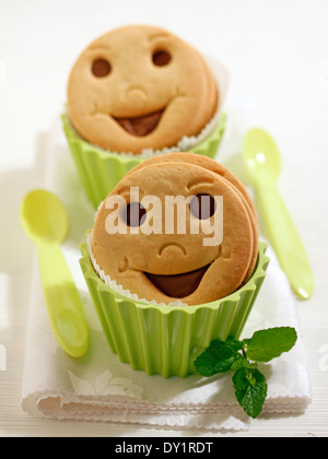 Lächeln Cookies, Rezept erhältlich. Stockfoto