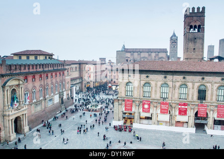 Palazzo del Podestà, Piazza Maggiore, Bologna, Emilia Romagna, Italien Stockfoto