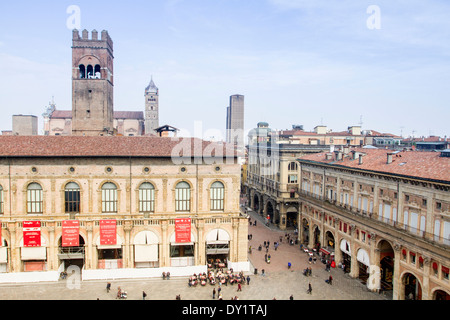 Palazzo del Podestà, Piazza Maggiore, Bologna, Emilia Romagna, Italien Stockfoto