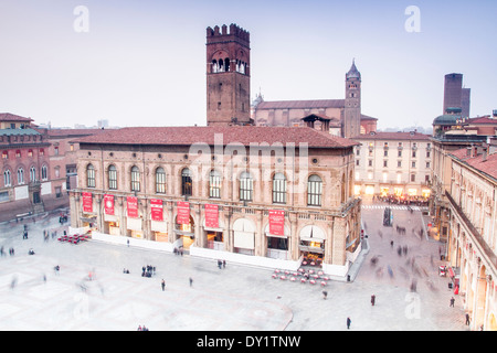 Palazzo del Podestà, Piazza Maggiore, Bologna, Emilia Romagna, Italien Stockfoto