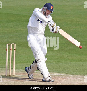 Chelmsford, Großbritannien. 3. April 2014. Nick Brown in Aktion während des Essex und Kent Pre-Season Friendly Matches von The Essex County Ground, Chelmsford Credit zu zucken: Action Plus Sport/Alamy Live News Stockfoto