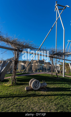 Blas Infante Platz in LLeida, Spanien Stockfoto