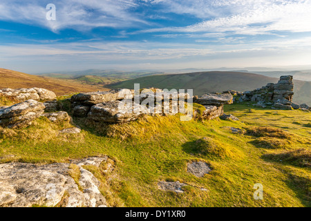 Hookney Tor, Dartmoor National Park, North Bovey, West Devon, England, Vereinigtes Königreich, Europa. Stockfoto