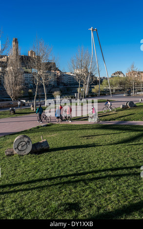 Blas Infante Platz in LLeida, Spanien Stockfoto