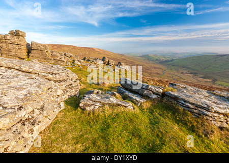 Hookney Tor, Dartmoor National Park, North Bovey, West Devon, England, Vereinigtes Königreich, Europa. Stockfoto