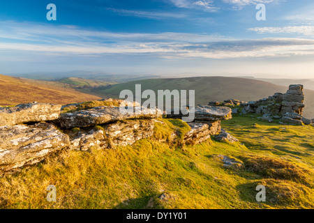 Hookney Tor, Dartmoor National Park, North Bovey, West Devon, England, Vereinigtes Königreich, Europa. Stockfoto