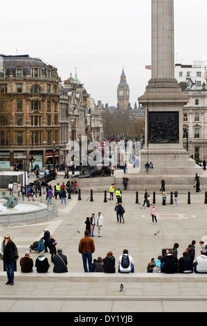 Big Ben von Trafalgar Square in London gesehen Stockfoto