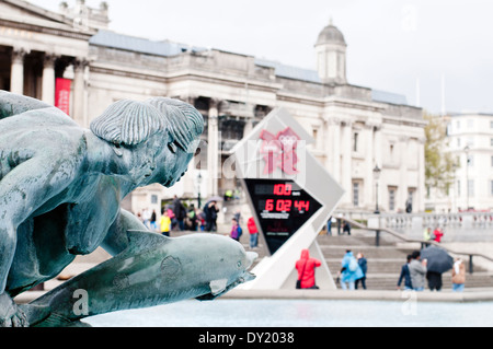 London 2012 Olympics Spiele Uhr Counting Down, 100 Tage Stockfoto