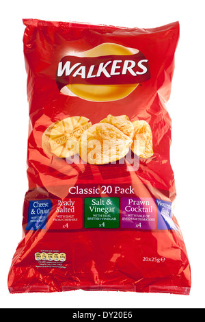 Großpackung 20 klassische Wanderer gemischten Geschmack Chips Stockfoto