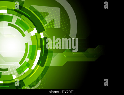 Hintergrund hell Tech in dunkelgrüner Farbe Stockfoto