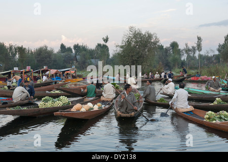 Srinagar, Indien, Südasien. Schwimmenden Markt, Dal-See Stockfoto