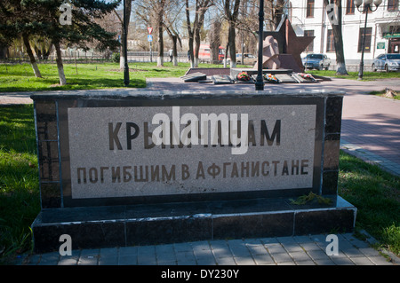 Denkmal für die gefallenen Soldaten in Afghanistan in Simferopol, Crimea Stockfoto