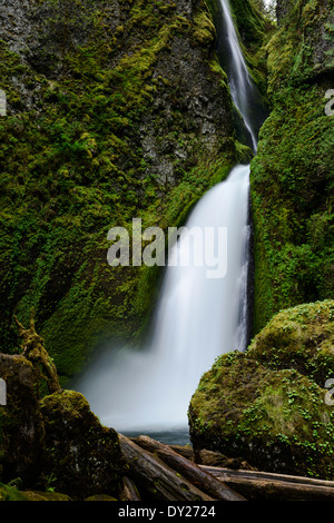 Wahclella Wasserfälle entlang des Columbia River Gorge. Stockfoto