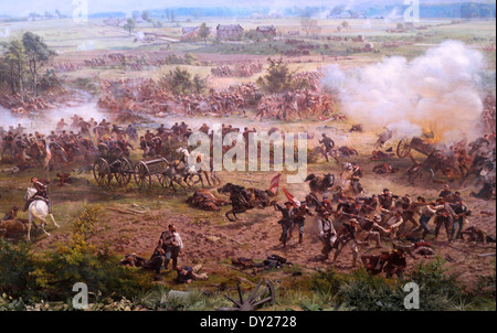 Teil der Union Line Abwehr Picketts Charge bei der Schlacht von Gettysburg, 3. Juli 1863, USA Bürgerkrieg Stockfoto