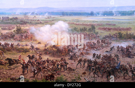 Teil der Union Line Abwehr Picketts Charge bei der Schlacht von Gettysburg, 3. Juli 1863, USA Bürgerkrieg Stockfoto