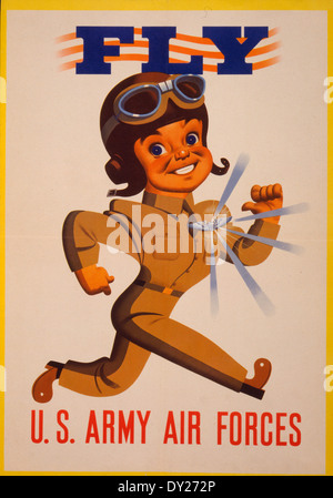 Fliegen Sie - US Army Air Forces - WWII Recruiting Poster Stockfoto