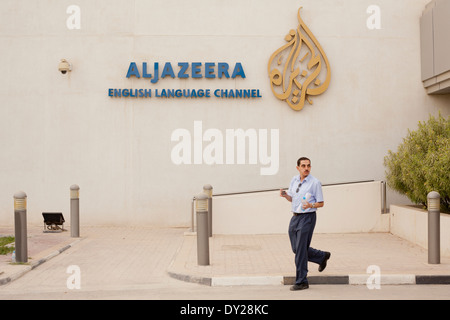 Al Jazeera English News Netzwerk und TV station Büro in Doha, Katar. Stockfoto