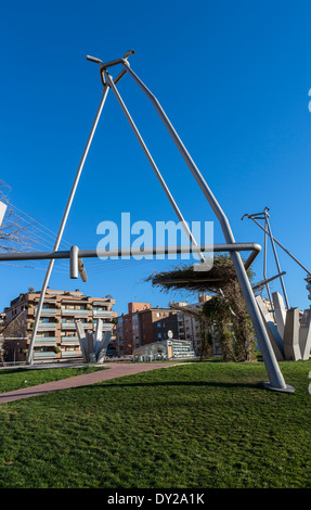 Blas Infante Platz in LLeida, Spanien Stockfoto