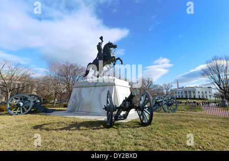 General Andrew Jackson Reiterstatue in Lafayette Park vor dem weißen Haus, Washington DC, USA Stockfoto