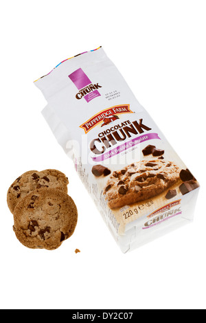 Paket von Pepperidge Farm Dark double Chocolate Chunk knusprige Cookies Stockfoto