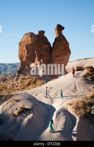 Kamel-geformten Felsen, Devrenet Tal, Landschaft rund um Göreme, Kappadokien, Anatolien, Türkei, Asien Stockfoto