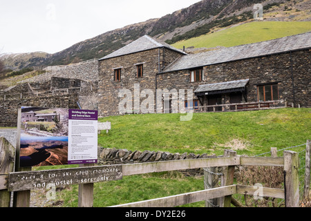 Greenside Lead mine Gebäude umgebaut Striding Edge Hostel im Lake District National Park Glenridding Cumbria England UK Stockfoto