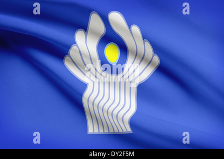 Commonwealth der unabhängiger Staaten - GUS - Flagge im Wind wehen. Teil einer Serie. Stockfoto