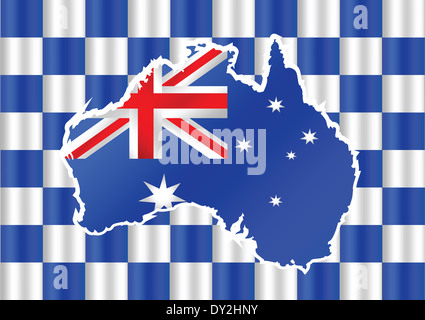 Karte und Flagge von Australien Idee design Stockfoto