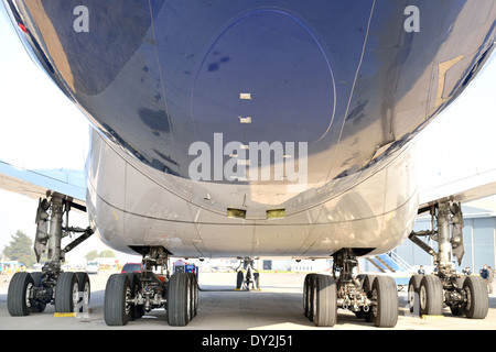Detail des Airbus A380 in fidae 2014 Spornrad Stockfoto