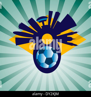 Vektor-Illustration über die Rio-Skyline mit Kugel Stockfoto