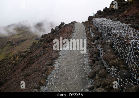 Präparierte Weg entlang der Tongariro Alpine Crossing, Neuseeland. Stockfoto