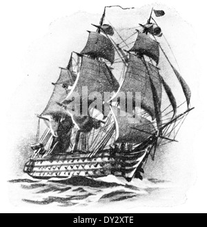 Lord Nelsons Flaggschiff, der HMS Victory, 1765. Royal Navy. Stockfoto