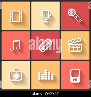 Vektor-Design-flach-Ikonen Stockfoto