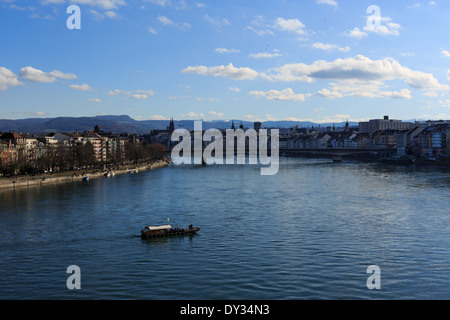 Ein Foto von der St. Johann-Bezirk auf dem Rhein in Basel. Stockfoto