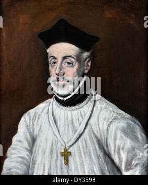 El Greco, Porträt von Diego de Covarrubias y Leiva 1600 Öl auf Leinwand. Museum des Greco, Toledo, Spanien. Stockfoto