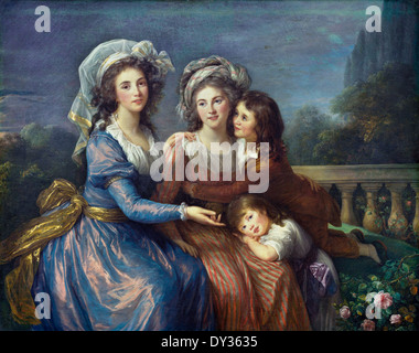 Louise Elisabeth Vigee Le Brun, der Marquise de Pezay und der Marquise de Rouge mit ihrer Söhne Alexis und Adrien 1787 Stockfoto