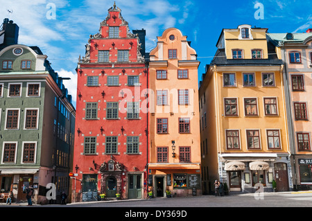 Stortorget Zentralplatz Gamla Stan Stockholm Schweden Stockfoto