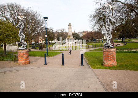 Eingang zum St. Georges Park, Great Yarmouth, Norfolk, England Stockfoto