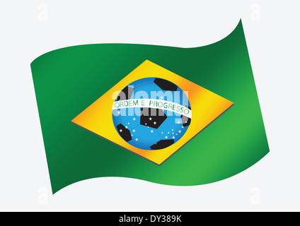 Brasilien Karte und Flagge Thema Idee design Stockfoto