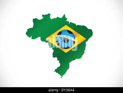 Brasilien Karte und Flagge Thema Idee design Stockfoto