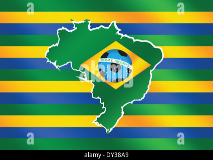 Brasilien Karte und Flagge Thema Idee design Stockfoto