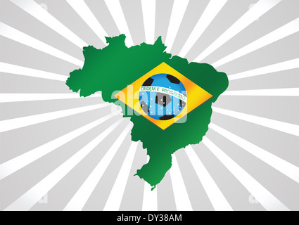 Brasilien Karte und Flagge Thema Idee design Stockfoto