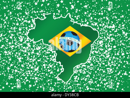 Brasilien Karte und Flagge Thema Idee design Stockfoto